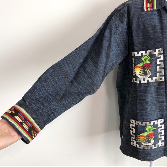 VINTAGE | Aztec Embroidery Jacket Multicolor A67 - Picture 12 of 13
